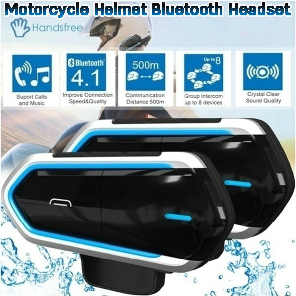 BT-S3 Motorcycle bluetooth headset/Helmet Intercom Waterproof Bluetooth Headset is completely Supports upto 800-1000m of dual inter phone connection/FM Radio/Handsfree/Stereo Music/GPS/1 Pack Gelaten 4350307822 